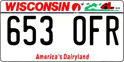 WI license plate 653OFR