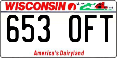 WI license plate 653OFT