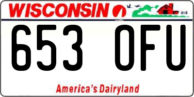 WI license plate 653OFU