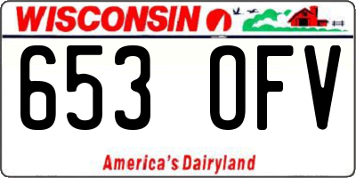 WI license plate 653OFV