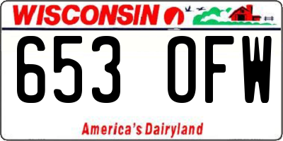 WI license plate 653OFW