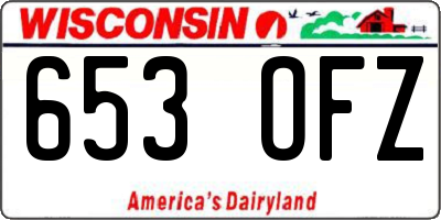 WI license plate 653OFZ