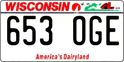 WI license plate 653OGE