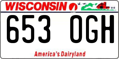 WI license plate 653OGH