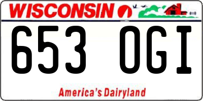 WI license plate 653OGI