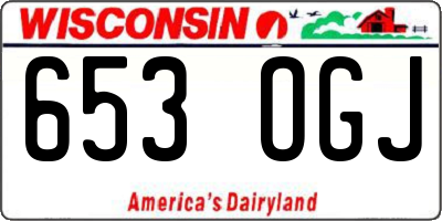 WI license plate 653OGJ