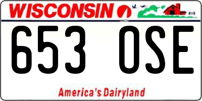 WI license plate 653OSE