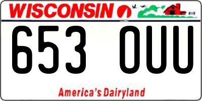 WI license plate 653OUU