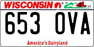 WI license plate 653OVA