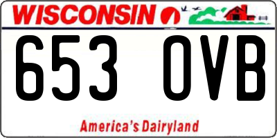 WI license plate 653OVB