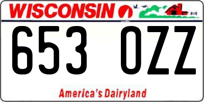 WI license plate 653OZZ