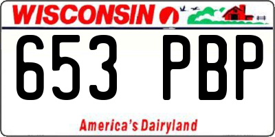 WI license plate 653PBP