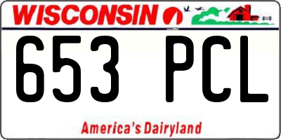 WI license plate 653PCL