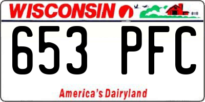WI license plate 653PFC