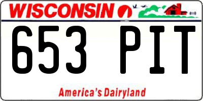 WI license plate 653PIT