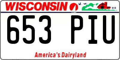 WI license plate 653PIU