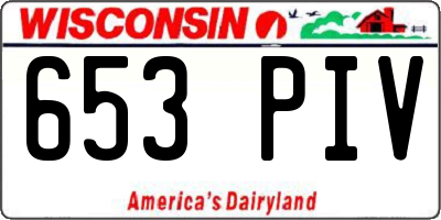 WI license plate 653PIV