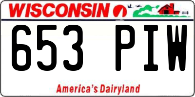 WI license plate 653PIW