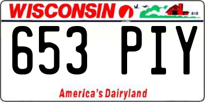WI license plate 653PIY