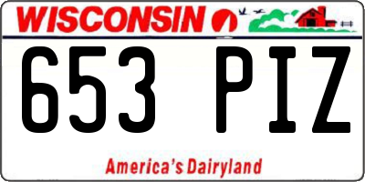 WI license plate 653PIZ