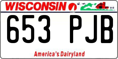 WI license plate 653PJB