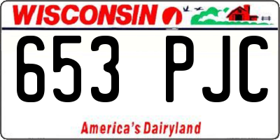 WI license plate 653PJC
