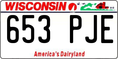 WI license plate 653PJE
