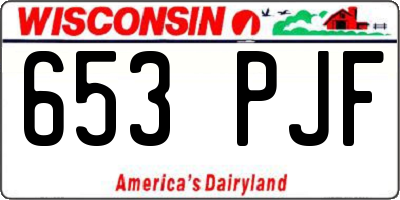 WI license plate 653PJF