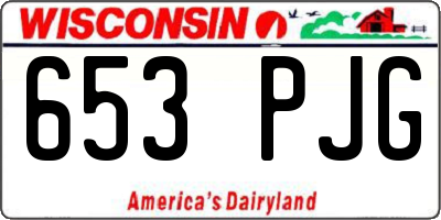 WI license plate 653PJG