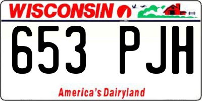 WI license plate 653PJH