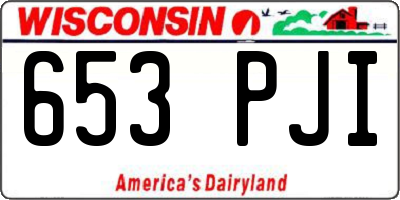 WI license plate 653PJI