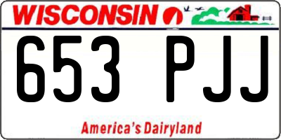 WI license plate 653PJJ