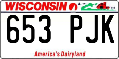 WI license plate 653PJK
