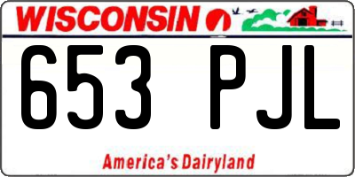 WI license plate 653PJL