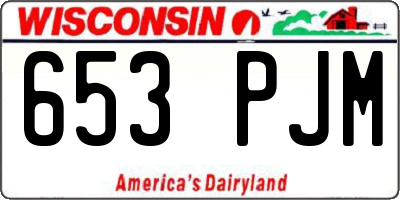 WI license plate 653PJM