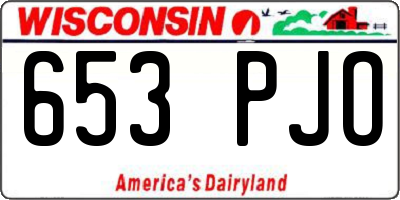 WI license plate 653PJO