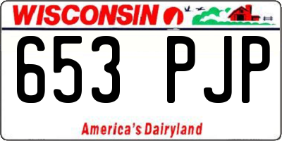 WI license plate 653PJP