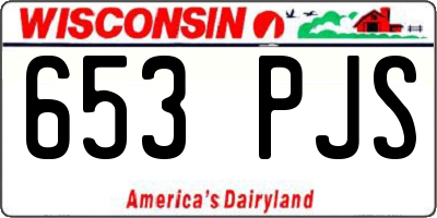 WI license plate 653PJS