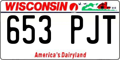 WI license plate 653PJT