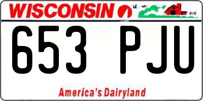 WI license plate 653PJU