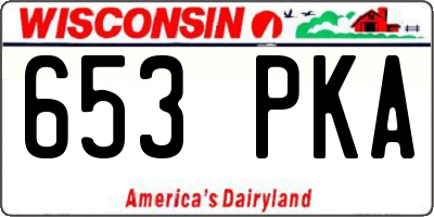 WI license plate 653PKA