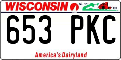 WI license plate 653PKC