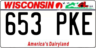 WI license plate 653PKE