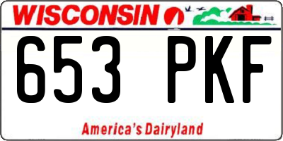 WI license plate 653PKF