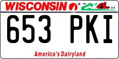 WI license plate 653PKI