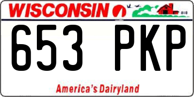 WI license plate 653PKP