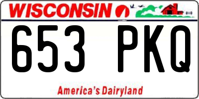 WI license plate 653PKQ