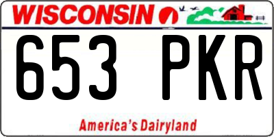 WI license plate 653PKR
