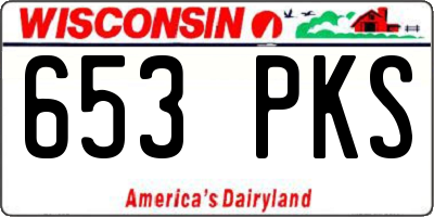 WI license plate 653PKS