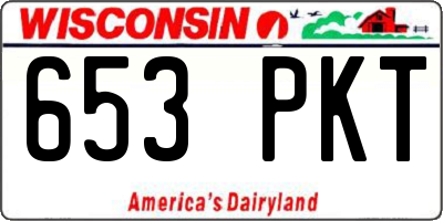 WI license plate 653PKT